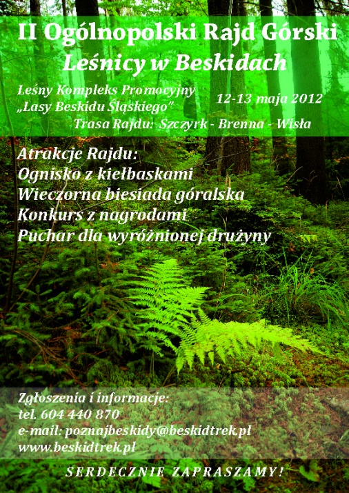 Plakat - II Ogólnopolski Rajd Górski "Leśnicy w Beskidach"