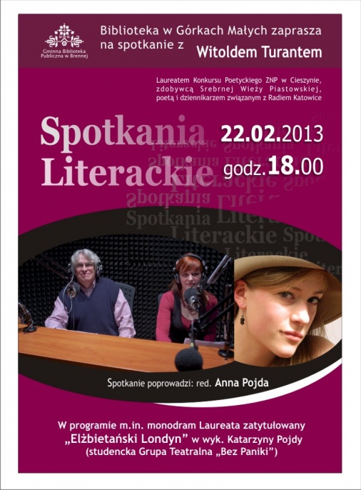 Plakat - Spotkanie Literackie z Witoldem Turantem