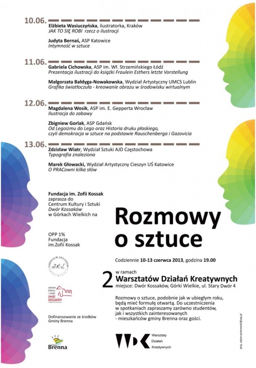 Plakat - Cykl spotkań otwartych "Rozmowy o sztuce"