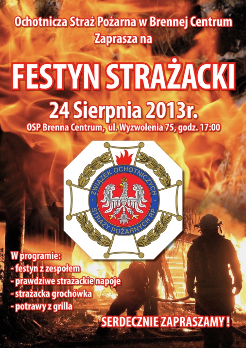 Plakat - Festyn Strażacki OSP Brenna Centrum