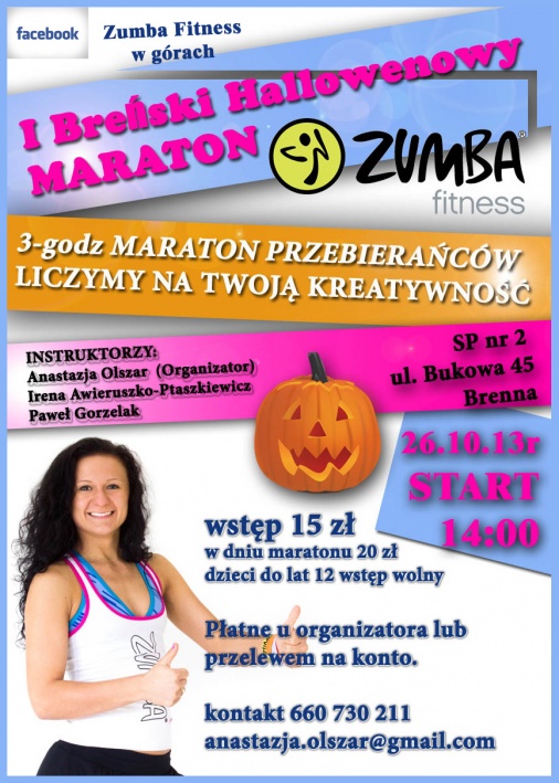 Plakat - I Breński Haloweenowy Maraton ZUMBY