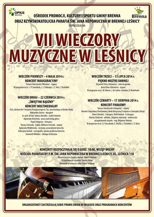 Plakat - VII Wieczory Muzyczne w Leśnicy