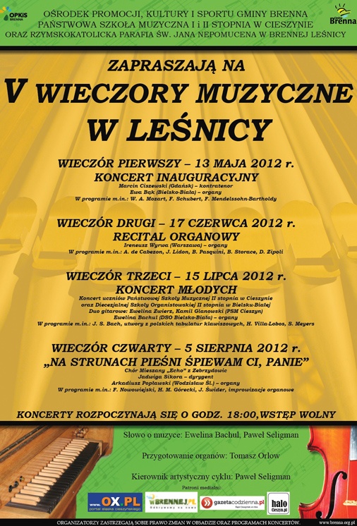 Plakat - I Wieczór muzyczny w Leśnicy