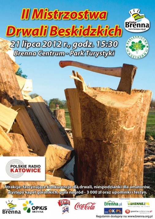 Plakat - II Mistrzostwa Drwali Beskidzkich oraz festyn