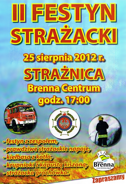 Plakat - Festyn Strażacki OSP Brenna Centrum