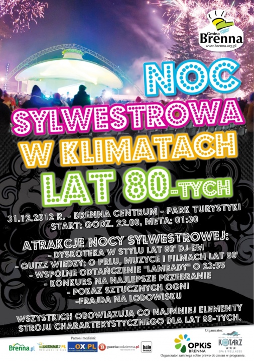 Plakat - Noc Sylwestrowa w Klimatach lat 80-tych